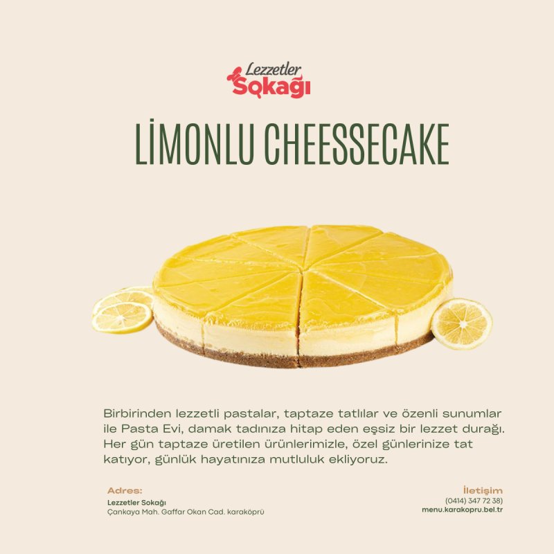 LİMONLU CHEESECAKE