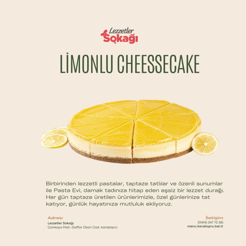 LİMONLU CHEESECAKE